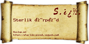 Sterlik Árpád névjegykártya